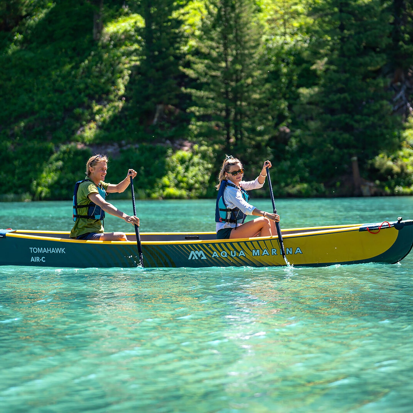 Aqua Marina - 15'8" Tomahawk 2/3-person Speed Canoe - Aqua Marina
