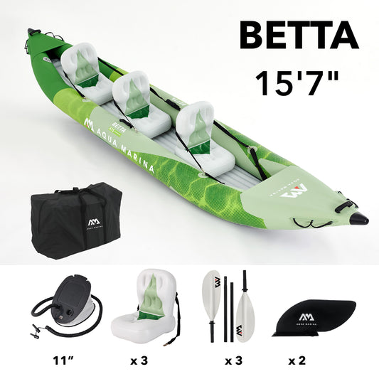 Aqua Marina - BETTA-475 Recreational 3-person Kayak/Canoe - Aqua Marina