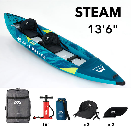 Aqua Marina - STEAM 412 13’6” Inflatable 2-person Kayak - Aqua Marina