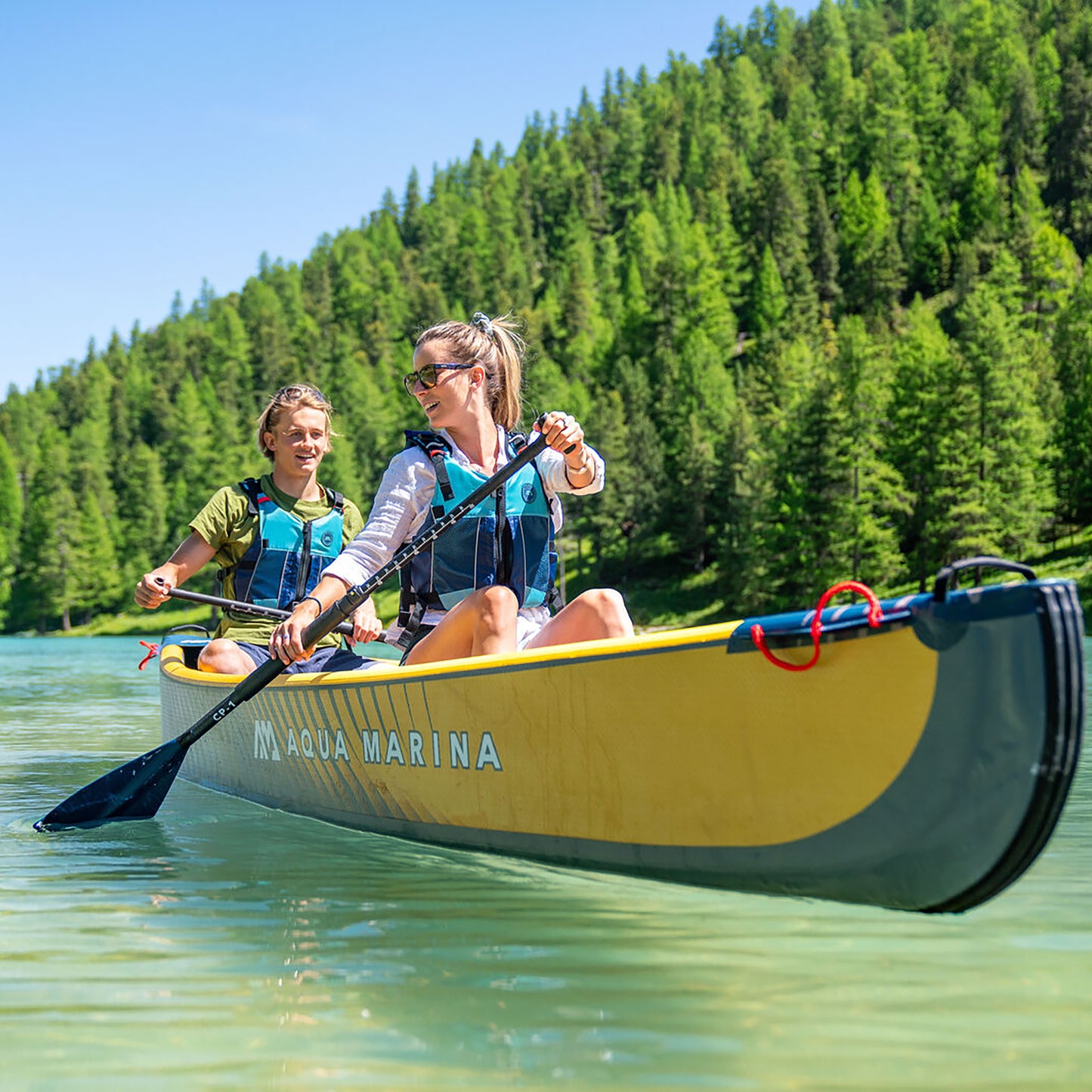 Aqua Marina - 15'8" Tomahawk 2/3-person Speed Canoe - Aqua Marina