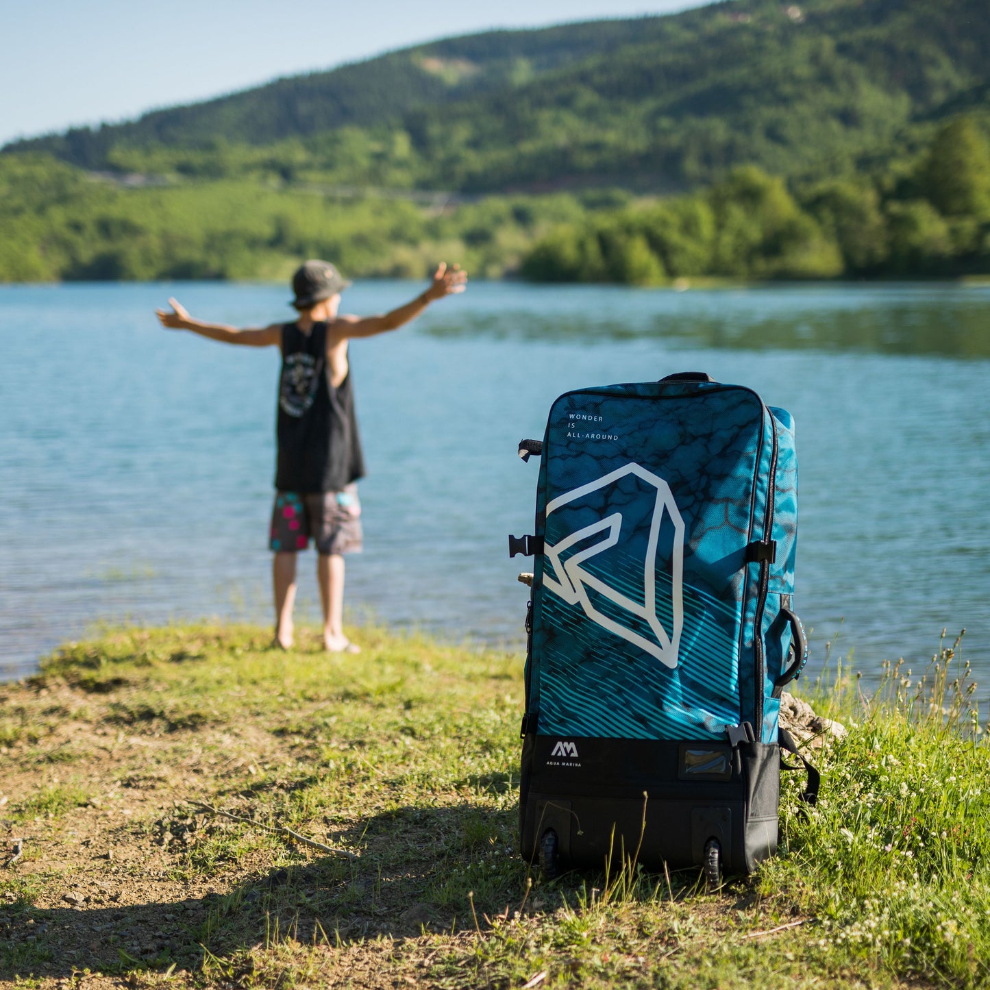Aqua Marina - Premium Luggage Bag - (Blueberry) with rolling wheel 132L - Aqua Marina