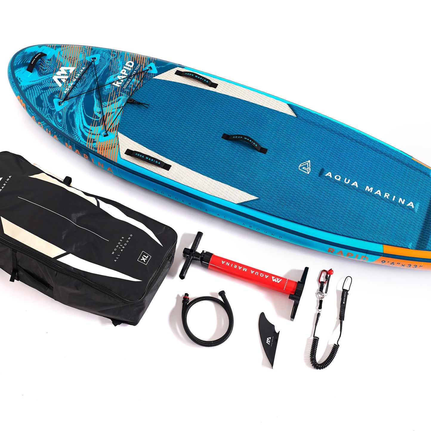 Aqua Marina - RAPID 9' 6" White Water Inflatable Stand Up Paddle Board (iSup) - Aqua Marina