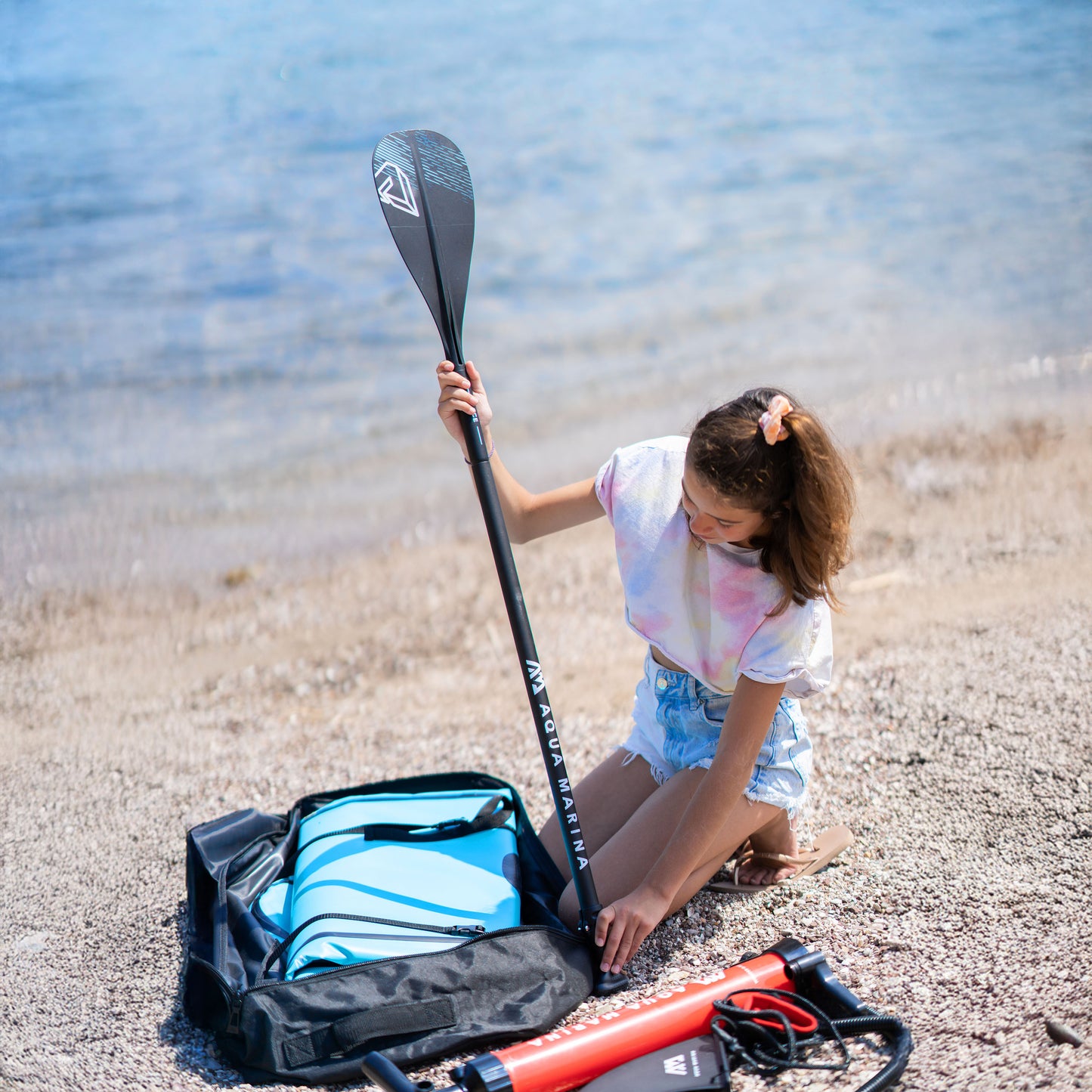 Aqua Marina - VIBRANT 8' Youth Inflatable Stand Up Paddle Board (iSup) - Aqua Marina