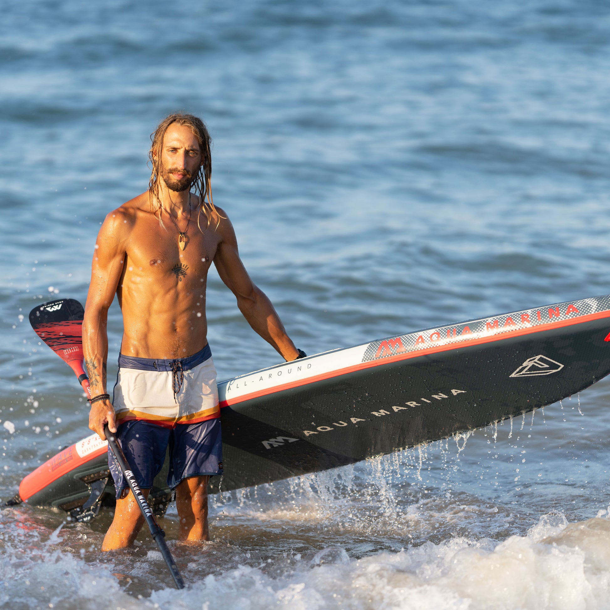 Aqua Marina - WAVE 8' 8" Surf Inflatable Stand Up Paddle Board (iSup) - Aqua Marina