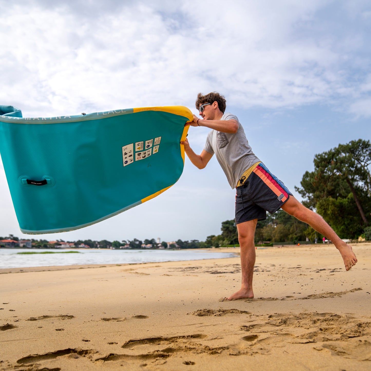 Aqua Marina - PEACE 8'2" Inflatable Fitness Mat w/Carry Strap - Aqua Marina