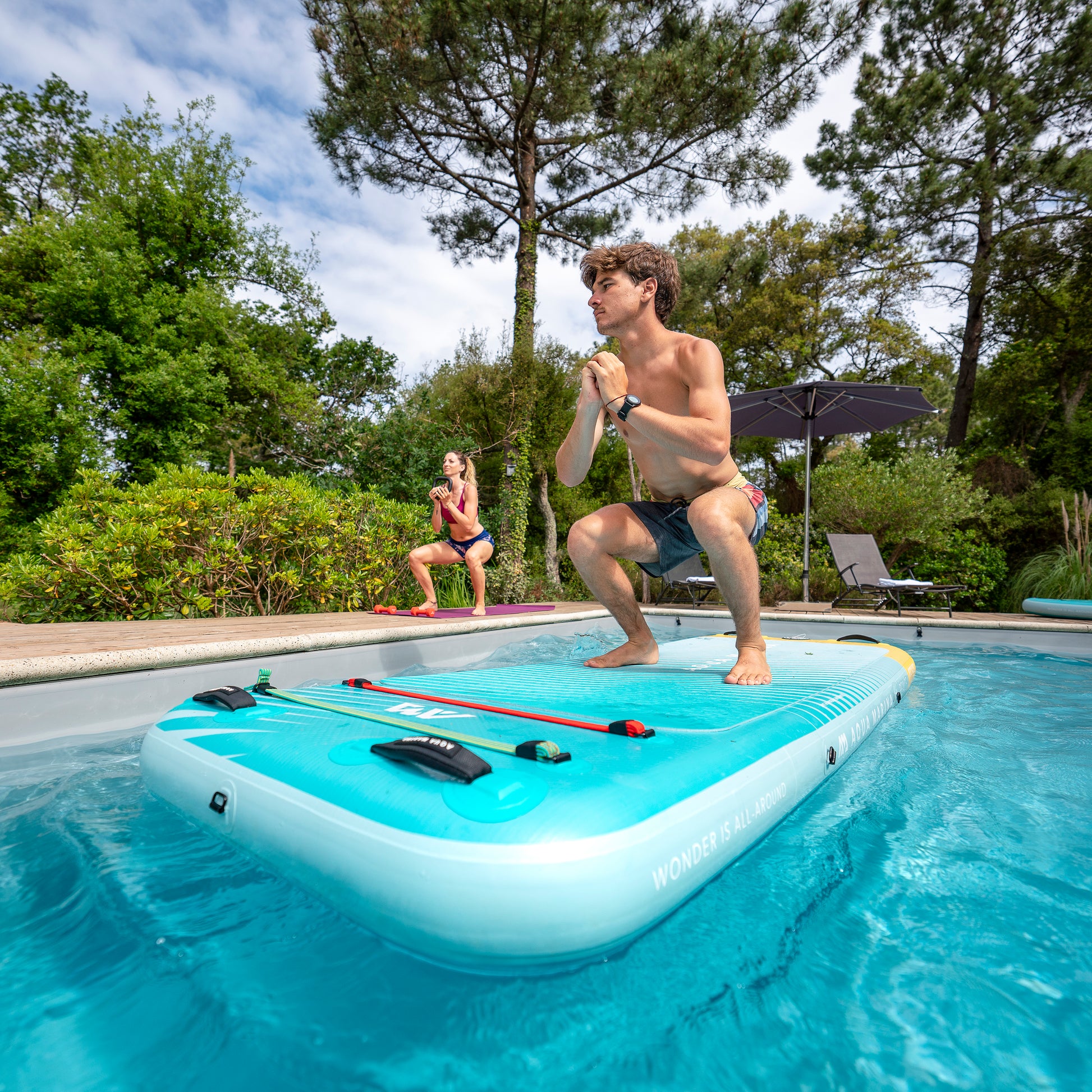 Aqua Marina - PEACE 8'2" Inflatable Fitness Mat w/Carry Strap - Aqua Marina