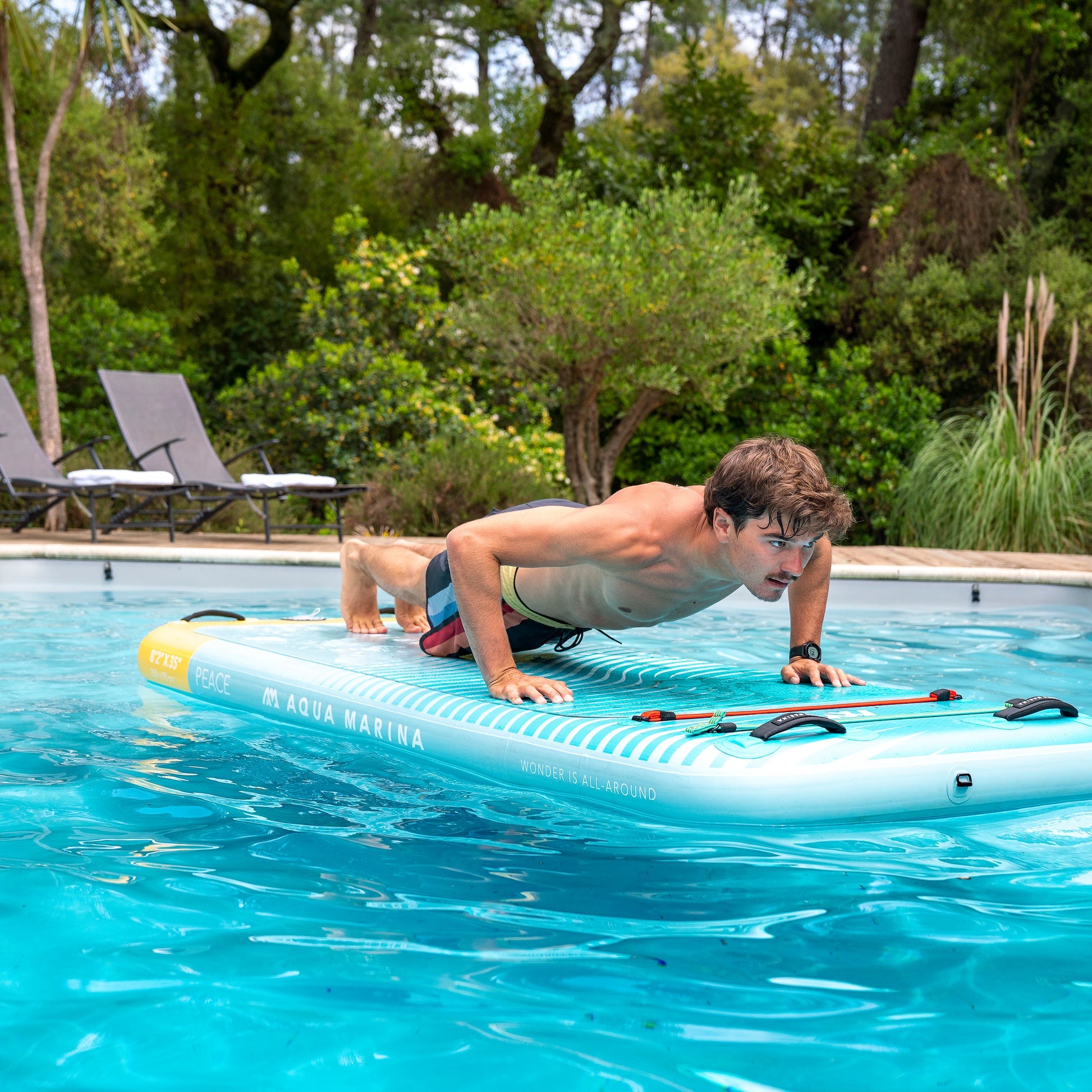 Aqua Marina - PEACE 8'2" Inflatable Fitness Mat w/Carry Strap - Aqua Marina