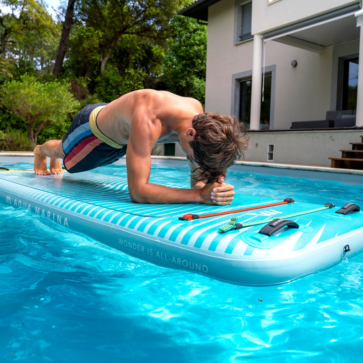 Aqua Marina - PEACE 8'2" Inflatable Fitness Mat w/Carry Strap - Aqua Marina