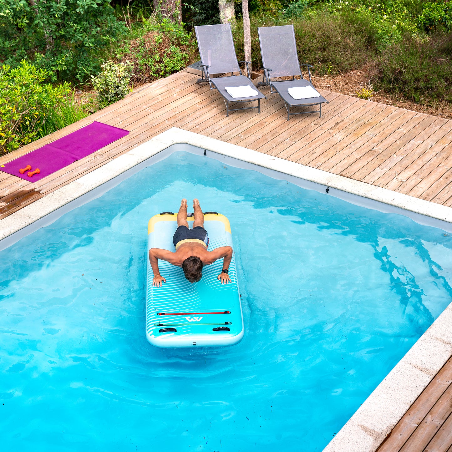 Aqua Marina - PEACE 8'2" Inflatable Fitness Mat w/Carry Strap - Aqua Marina