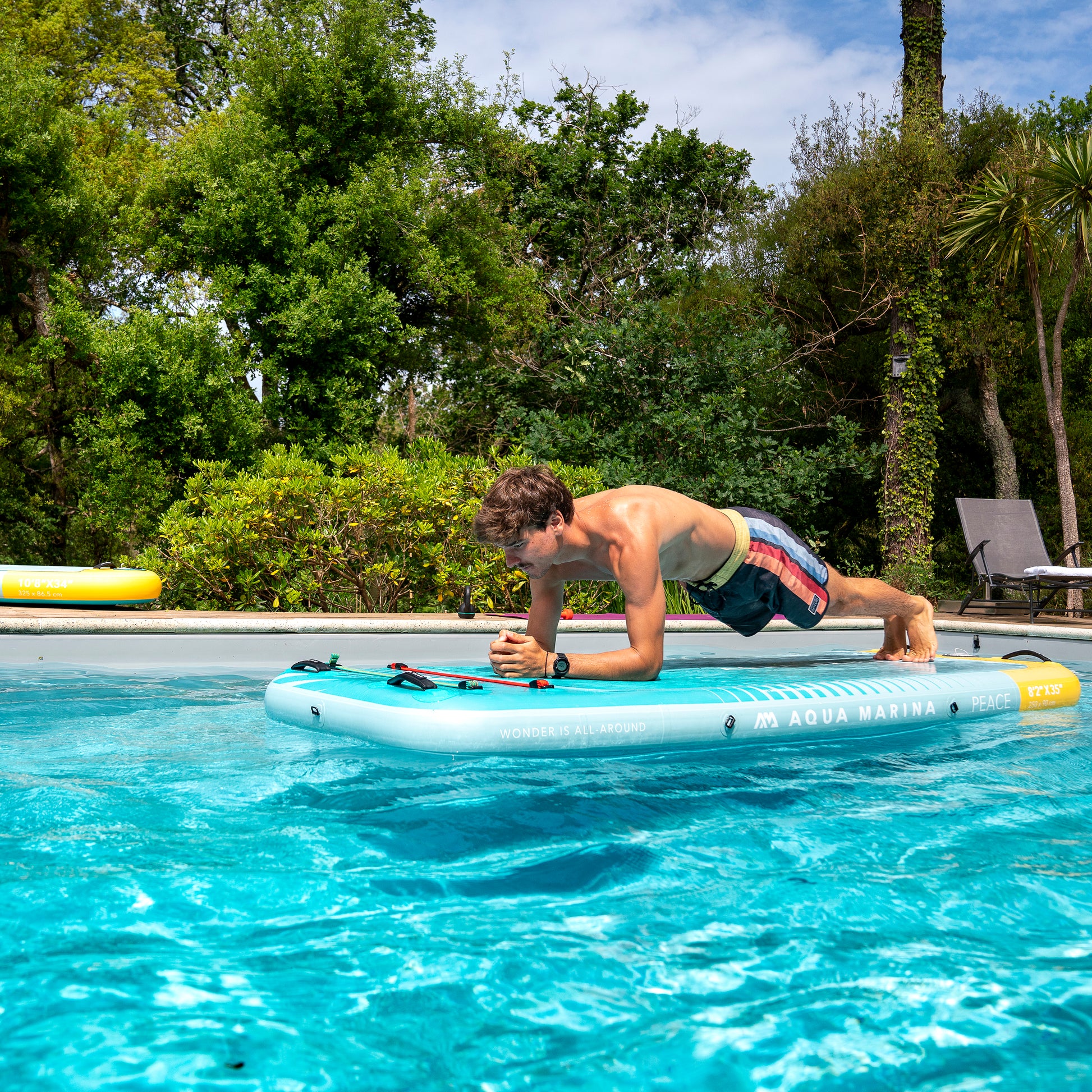 Aqua Marina - PEACE 8'2" Inflatable Fitness Mat w/Carry Strap - Aqua Marina